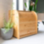 MHome Two-Layer Bamboo Bread Box – Adjustable Roll-Top Bread Storage Organizer