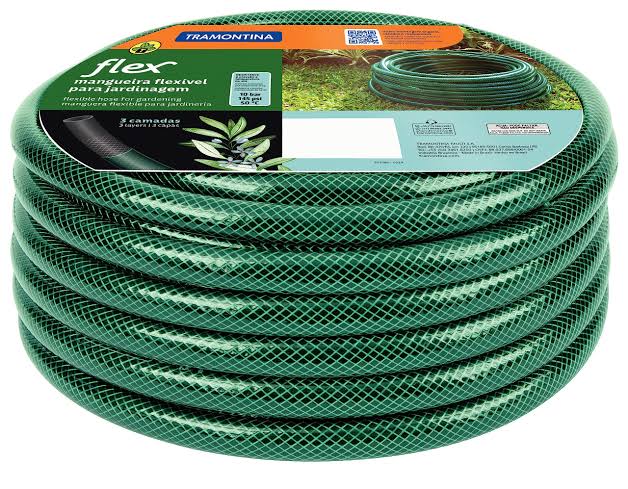 MHome 50m Flex Garden Hose Green PVC Reinforced With 1/2inch Thread Connectors & Nozzle