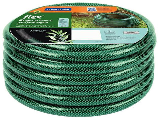 MHome 50m Flex Garden Hose Green PVC Reinforced With 1/2inch Thread Connectors & Nozzle