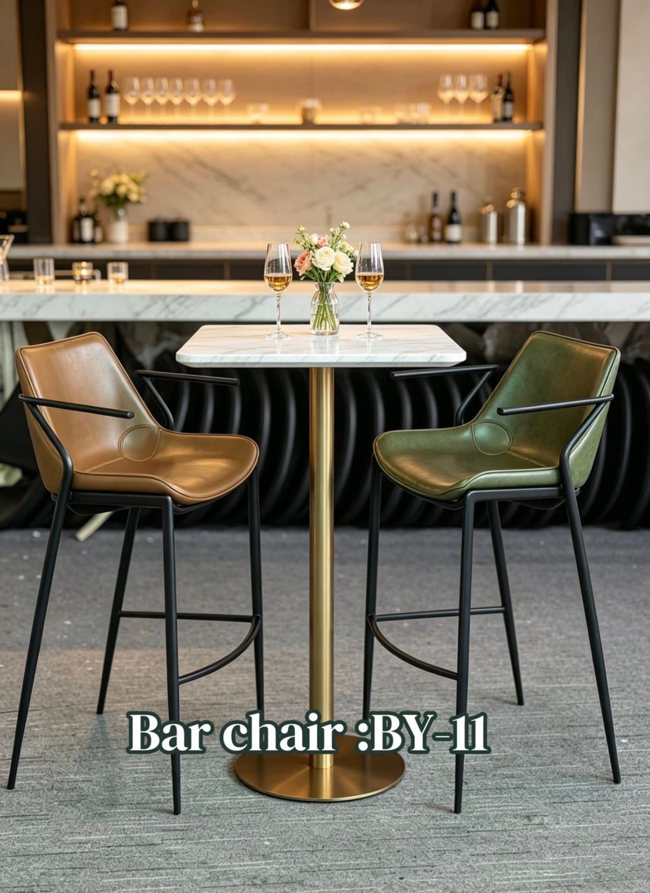 MFurn Mid Century Industrial Bar Stool with Footrest & Armrest Various Colours 2pc Set
