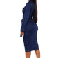 Ladies Vintage Blue Denim Dress Long Sleeved