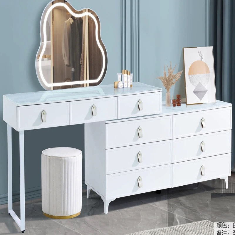 Luxury Designer Dressing Table Vanity with LED & Mirror Inc Stool