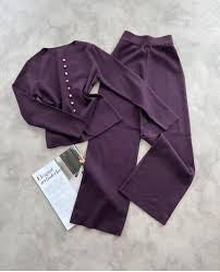Ladies Modern Long Sleeve Top And Trouser 2pc-Various Colours
