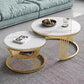 MFurn Nesting End Table – Slate Round Coffee Tables with Metal Frame