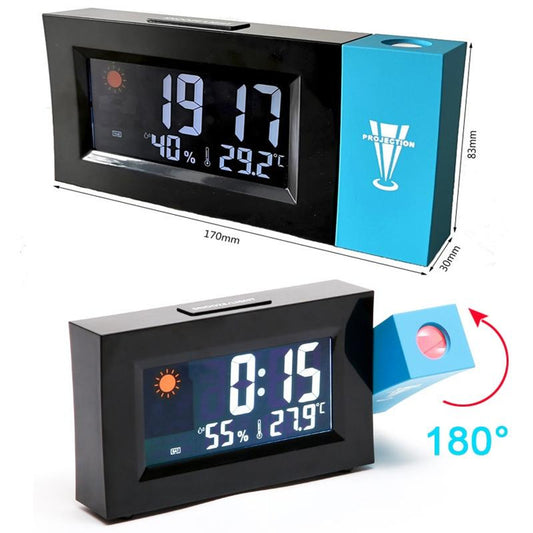 Electronic Colour Screen Weather Clock Weather Forecast Projection Clock Rotatable Digital Clock With USB Cable