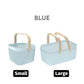 MHome Multifunction Mesh Basket with Wooden Handle Cosmetic Organizer Kitchen Fruit Vegetable Storage Basket-Various Colour 2pc Set