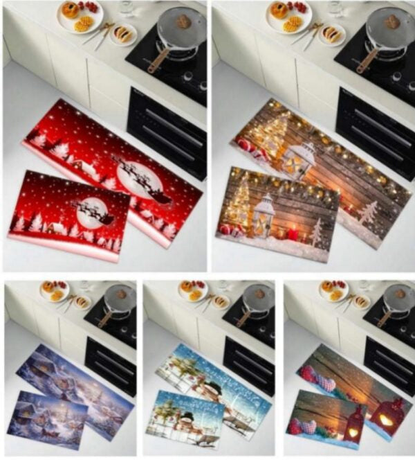 Christmas Kitchen Mats 2Pc - Various Options