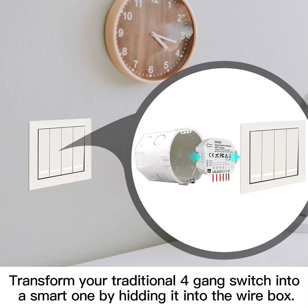 Moes Smart Switch Module 4 Gang