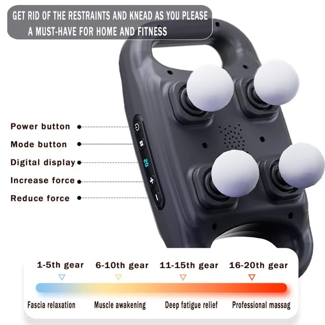 Four-Head Fascia Gun With High Frequency Vibration