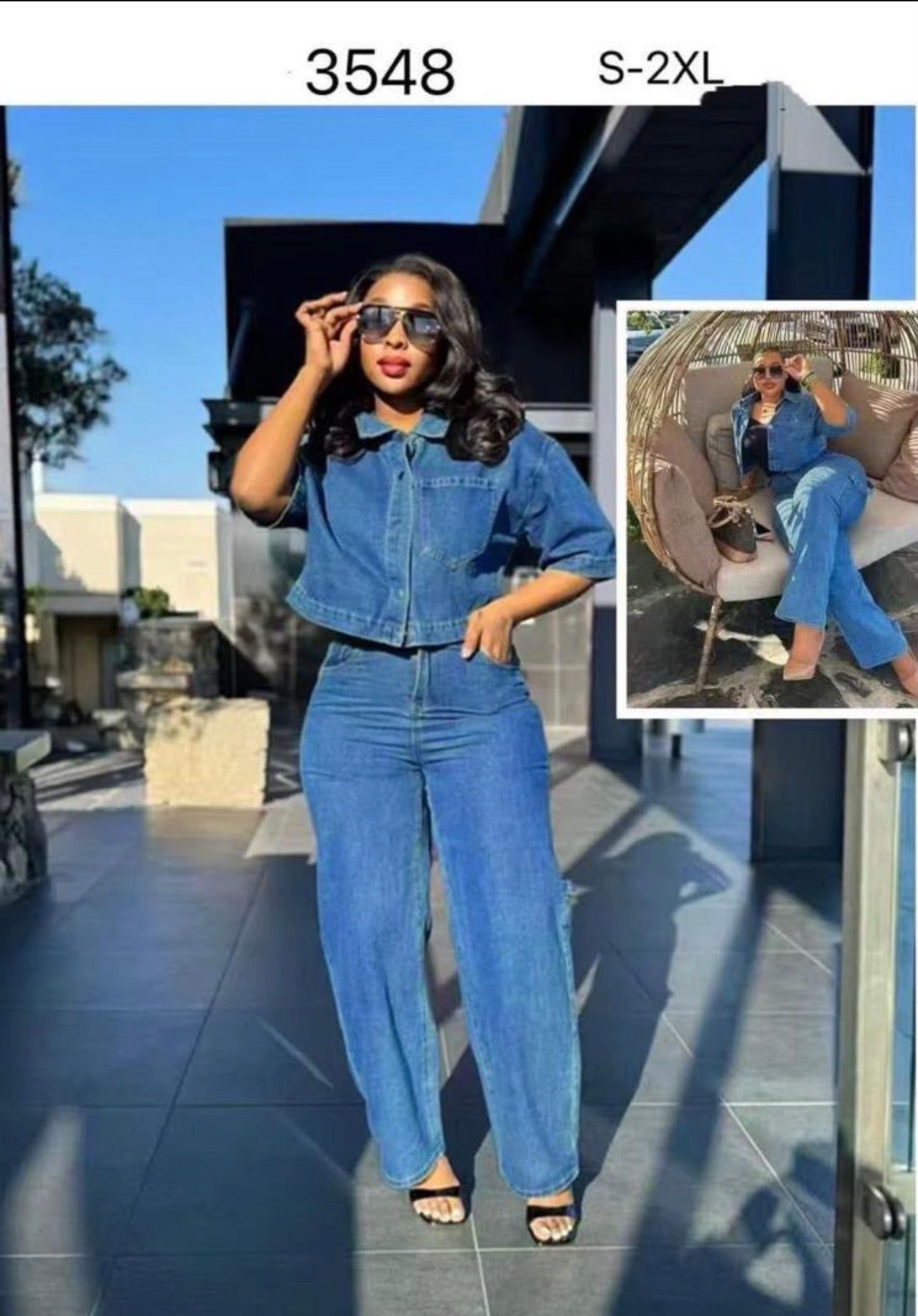 Ladies Chic Denim 2pc Suit-Various Sizes
