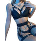 Lingerie Set For  Women Sexy Strappy Lingerie Underwear Bra Garter Set With Chain-Various Colours
