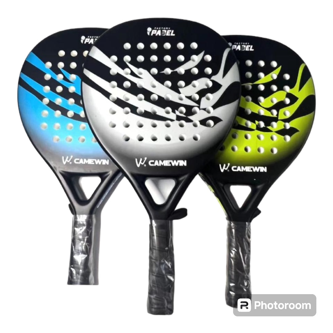 Carbon Fibre Padel Racket / Bat - Marble Design & Padded Carry Bag