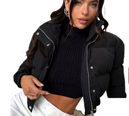 Ladies Cropped Puffer Jackets-Various Colours