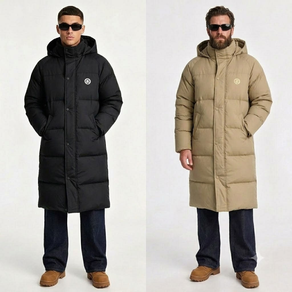 Unisex Oversized Hooded Long Puffer Jacket – Warm Winter Coat