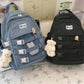 Large Capacity Simple Tag Daily Bag Men's Women's Rucksack Popular Korean Backpack Lightweight Rucksack A4 Stylish Cute High Fashion