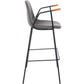 MFurn Mid Century Industrial Bar Stool with Footrest & Armrest Various Colours 2pc Set