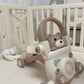 4-in-1 Baby Walker with Parent Push Handle, Baby Push Walker, Multifunctional Baby Sit to Stand Walker