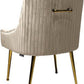MFurn
Trendy Dining Arm Chair with Stainless Steel Golden Legs - Elegant Upholstered Seating - Various Options