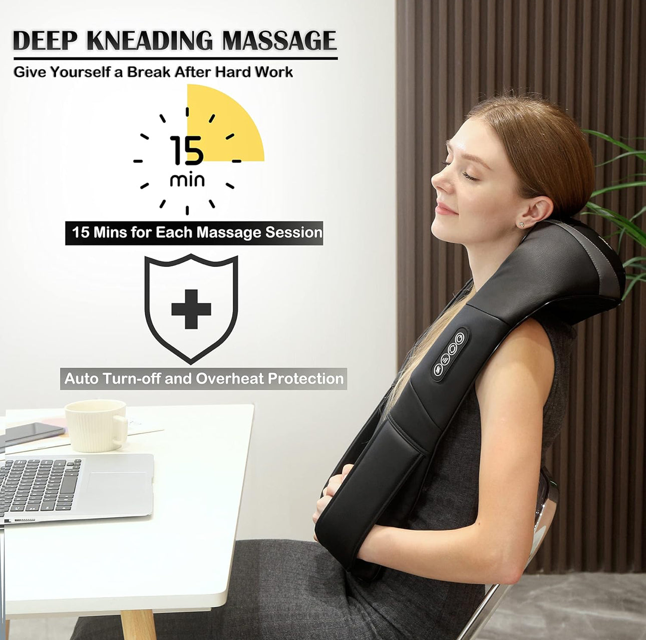 3D Massagers for Neck and Back,Neck Massager with Heat,Heated Neck and Shoulder Massager for Pain Relief Deep Tissue,Shiatsu Neck and Back Massager for Neck Back Shoulder Leg
