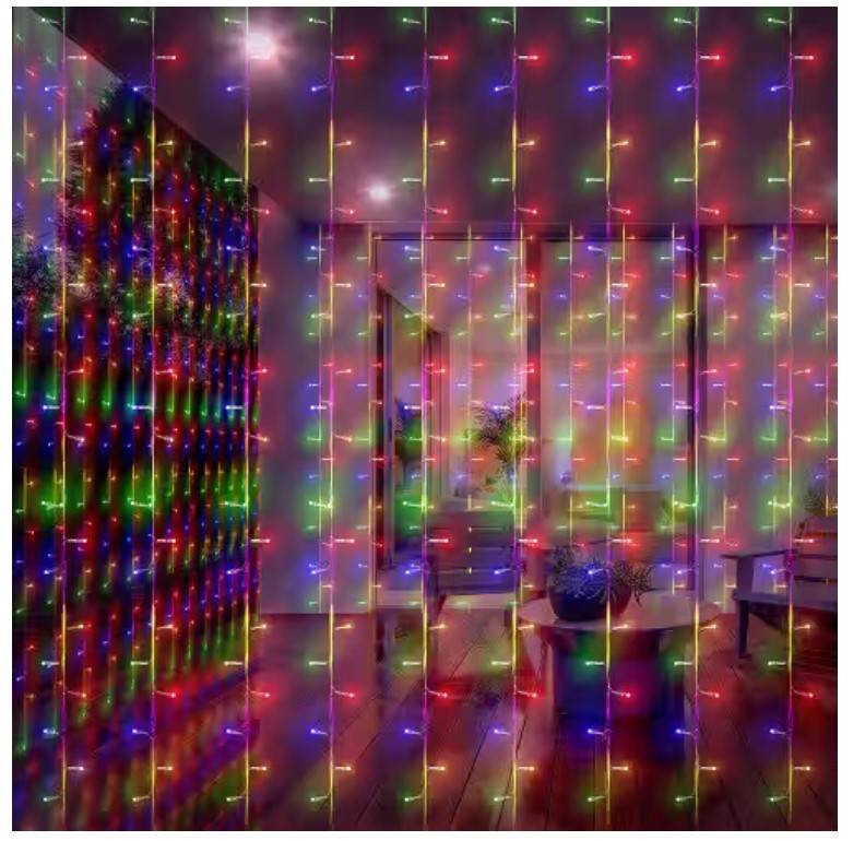 MTech Christmas Curtain RGB Lights 3x3M