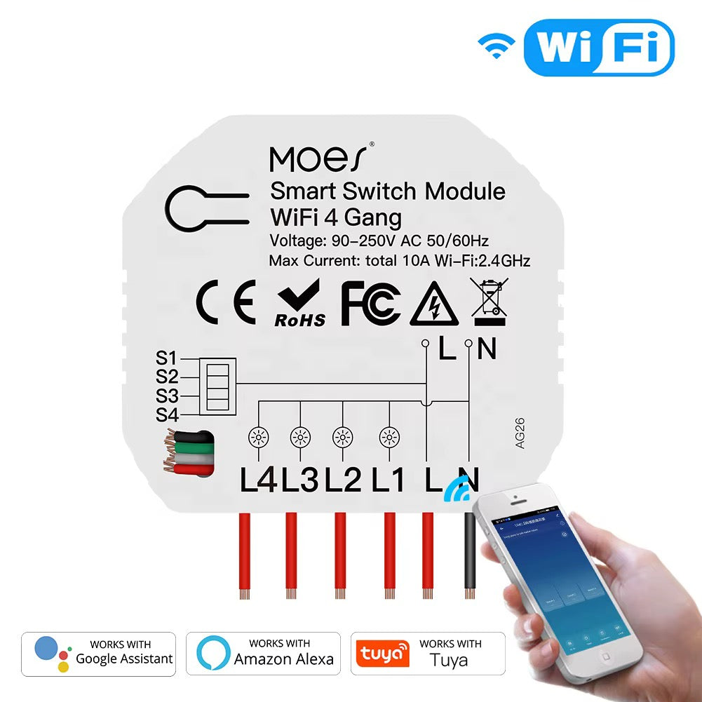 Moes Smart Switch Module 4 Gang