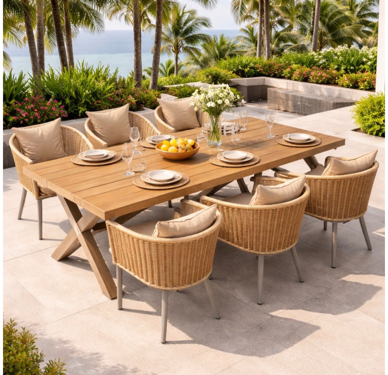 MFURN Glodean Stylish Outdoor Dining 7pc Set