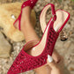 Ladies Glamorous Pointed-Toe Slingback Pumps-Various Colours