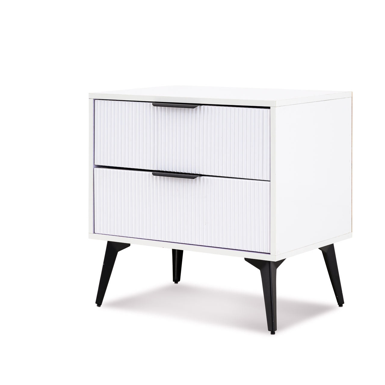 MFurn Modern Two-Drawer Nightstand White