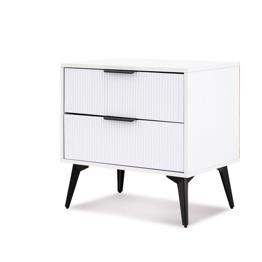 MFurn Modern Two-Drawer Nightstand White