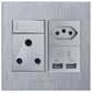HELLO TODAY 4x4 Usb/euro/single Socket Silver Design