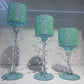 MHome Candle Holder Chalice Elegant Glittering Glass 3pc Set-Various Options