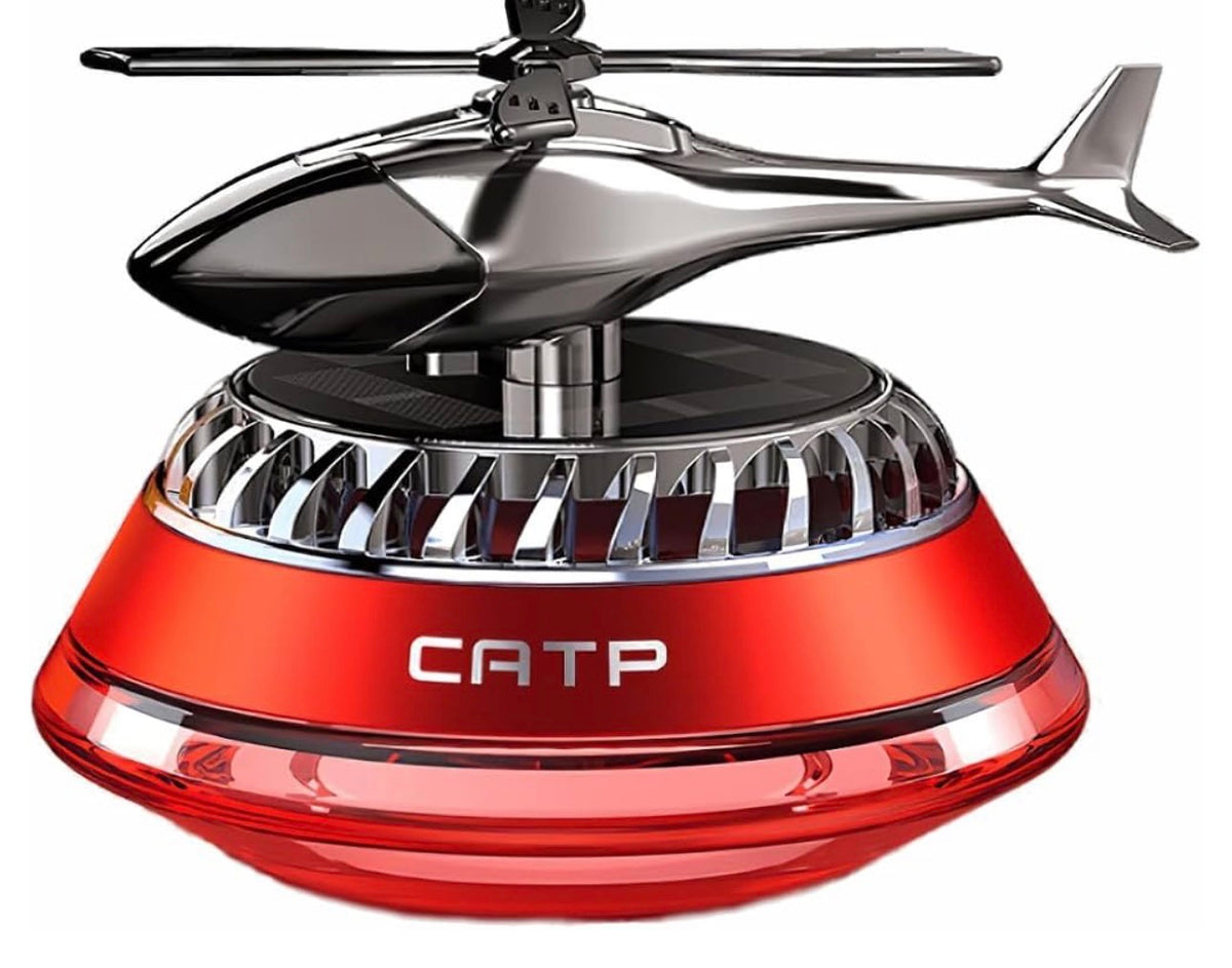MTech Solar-Powered Perfume Rotating Helicopter Car Air Freshener, Liquid Scent Diffuser for Car Interior Dashboard Decor, Car Dashboard Accessories-Various Colours