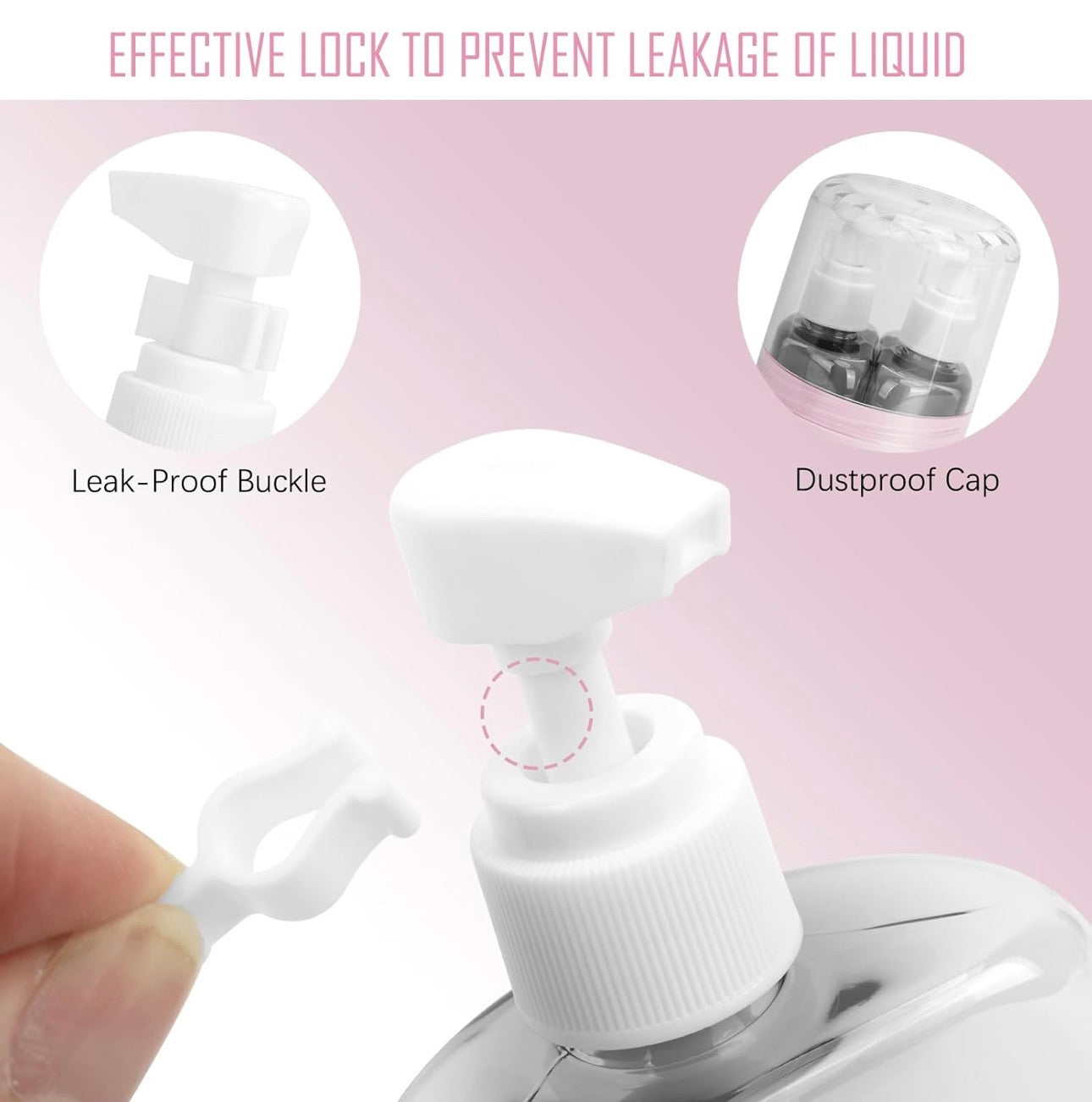 MHome 4:1 Travel Containers for Toiletries, Leak-Proof Refillable Plastic Bottles with Lid, Toiletry Containers for Shampoo 8pc Set