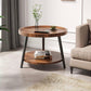 MFurn Modern Double-Layer Round Coffee Table, For Living Room, Sofa Side Table, Bedside Table - Ideal For Balcony, Corner Table, Tea Table - Sleek Design