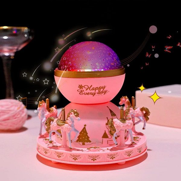 Mtech Unique Carousel Music Box Starry Night LED Projector