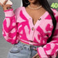 Ladies Long Sleeve Printed Cardigan-Various Colours