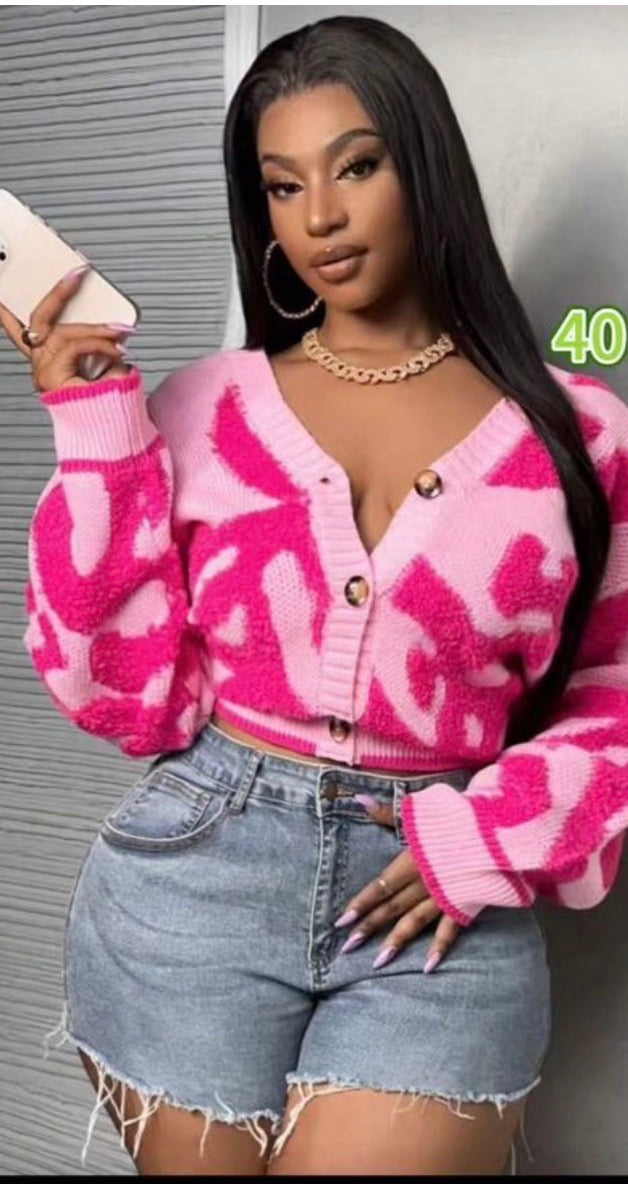 Ladies Long Sleeve Printed Cardigan-Various Colours