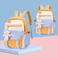 New Student Backpack School Student Solid Color Casual Large Capacity Computer Backpack-Various Colours