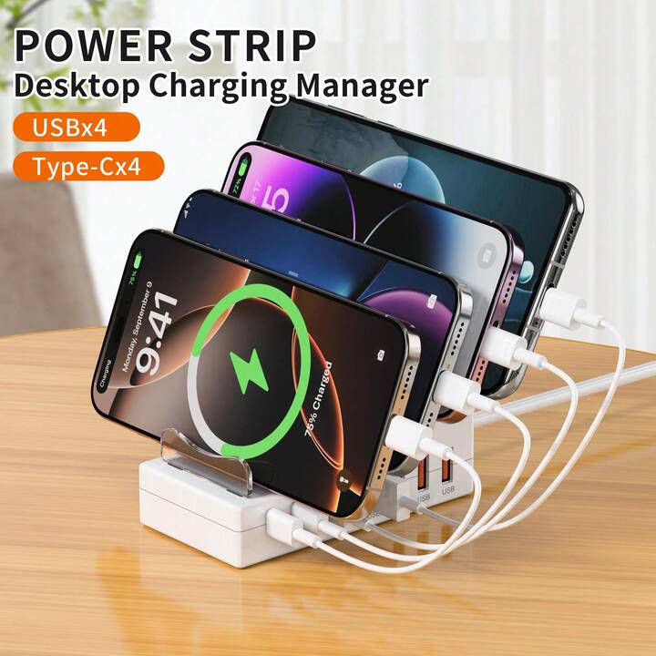 Mtech Fast Charging Station 8-1 66watt 4USB-A + 4 USB-C Ports