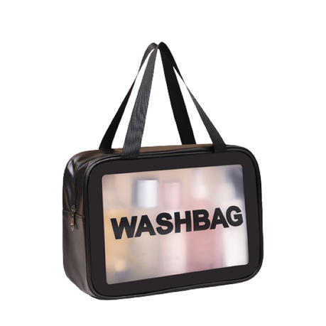 Toiletry Bag Frosted 3pc With Handle - Various Colours