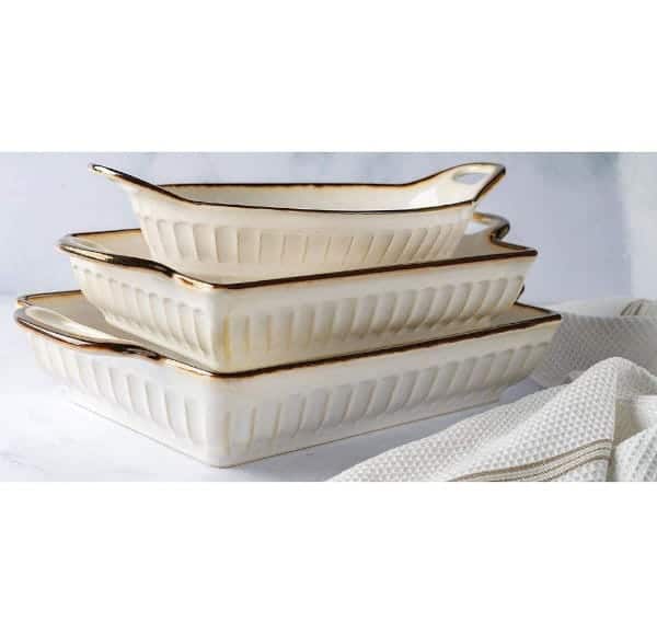 MHome Fluted Oven Proof Bakeware 3 Piece Set-Various Options