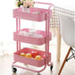 MHome  3 Tier Steel Kitchen Storage Rack Foldable With Wheels - Various Colours