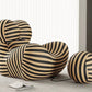 MFurn Striped Modern Lounge Chair with Ottoman – Designer Bubble Chair