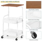 MHome 2-Tier Coffee Table Trolley – Rolling Storage Cart with Shelves, Metal Frame & Wood Finish