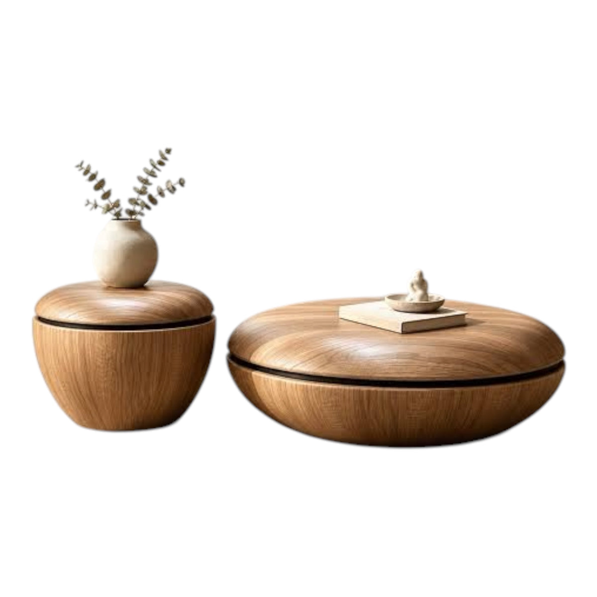 MFURN Designer Coffee Table Set 2pc Walnut