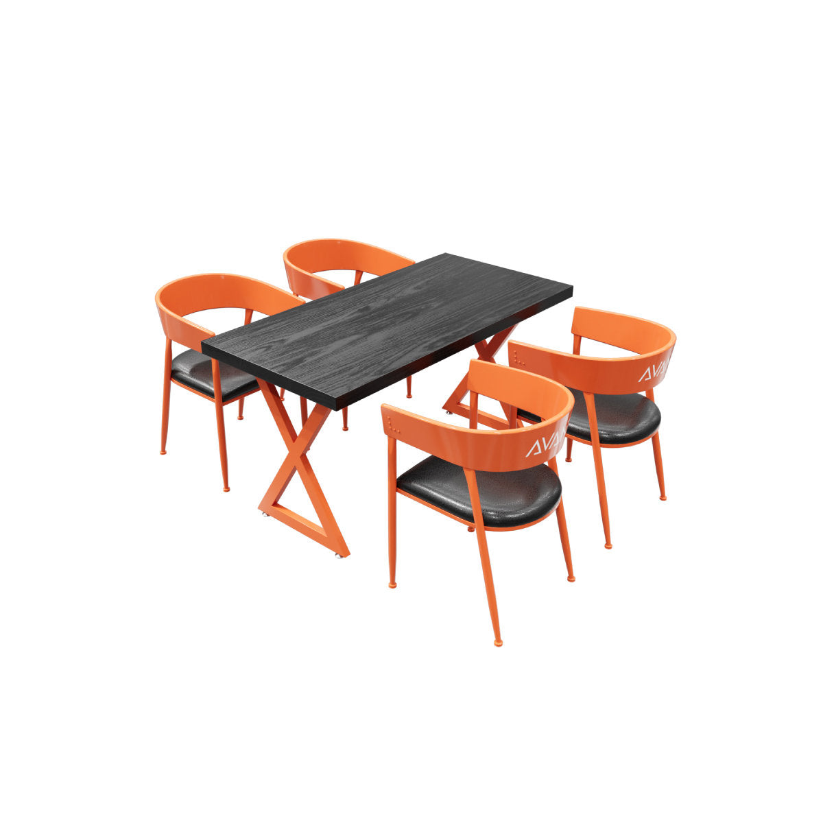 MFurn Monda 4 - Person Solid Industrial Wood Top Double Pedestal Dining Set-Various Colours Available. Only Available On Pre-Order