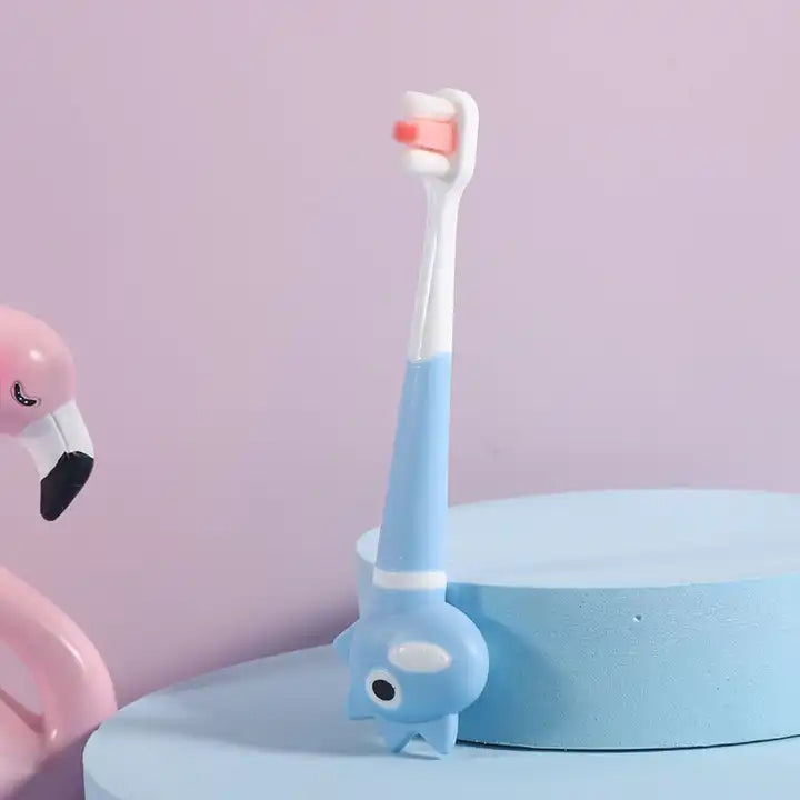 Dinosaur two-color small cute dinosaur children's milk teeth baby cleaning teeth gum care soft bristle toothbrush
