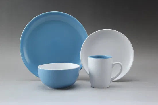 New Design Double Matte Colour Glaze, Stoneware Dinner-Set -16pc Various Colour Variations Available