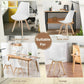 MFurn 4PCS Mid Century Dining Chairs Modern Armless White Wood Legs