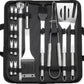 MHome Stainless Steel 20pc Braai/BBQ Tool Set